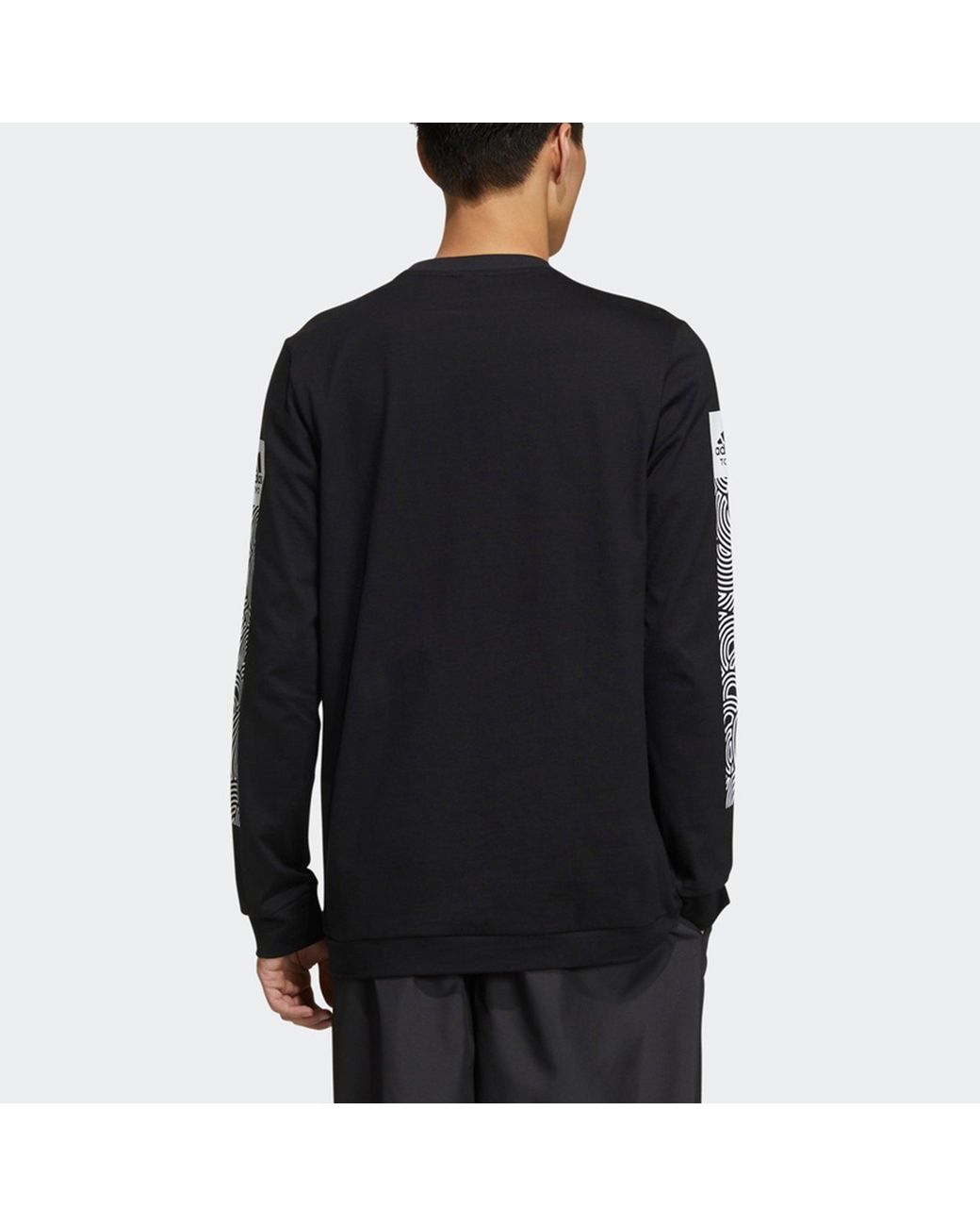 Adidas Blue X Takahashi Riko Crossover Ls Tee M Hiroko Geometry Printing Loose Sports Long Sleeves for men