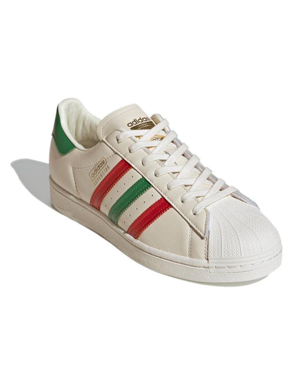 Adidas White Originals Superstar Shoes 'Off Scarlet' for men