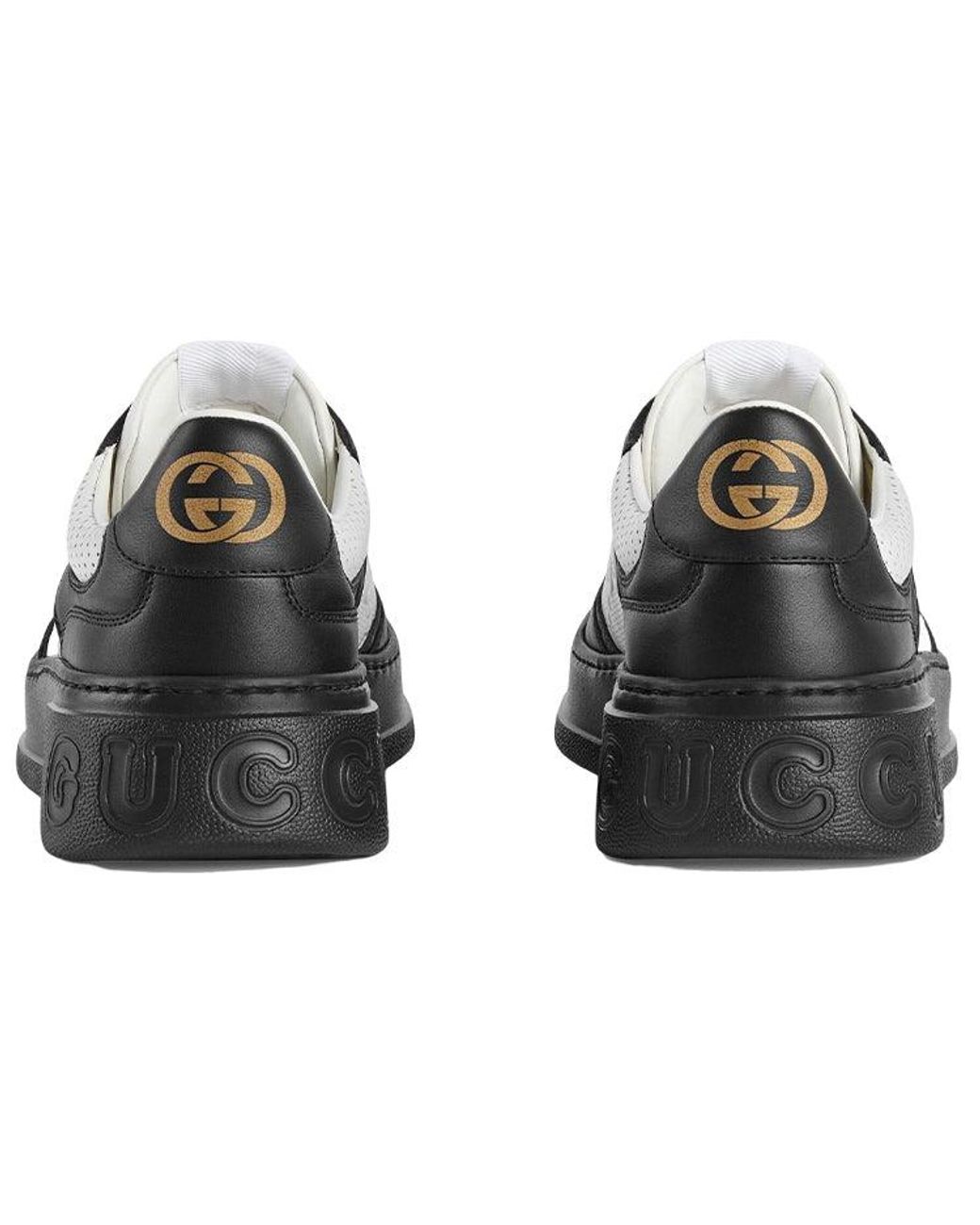 Gucci Black Gg Embossed Lace-Up Sneakers for men