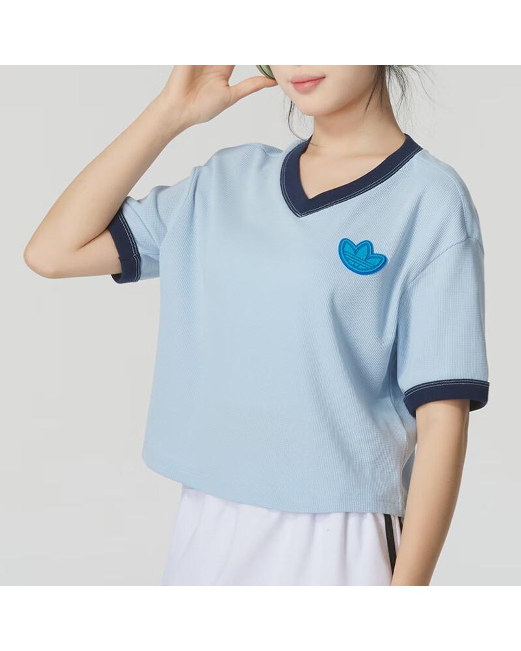 Adidas Blue (Wmns) Originals T-Shirt Asia Sizing
