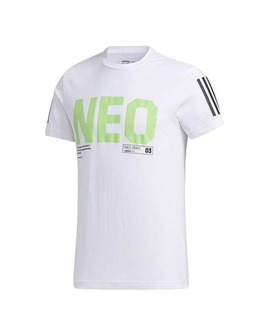 Adidas White Neo Cs Tee 3 Sports Short Sleeve for men