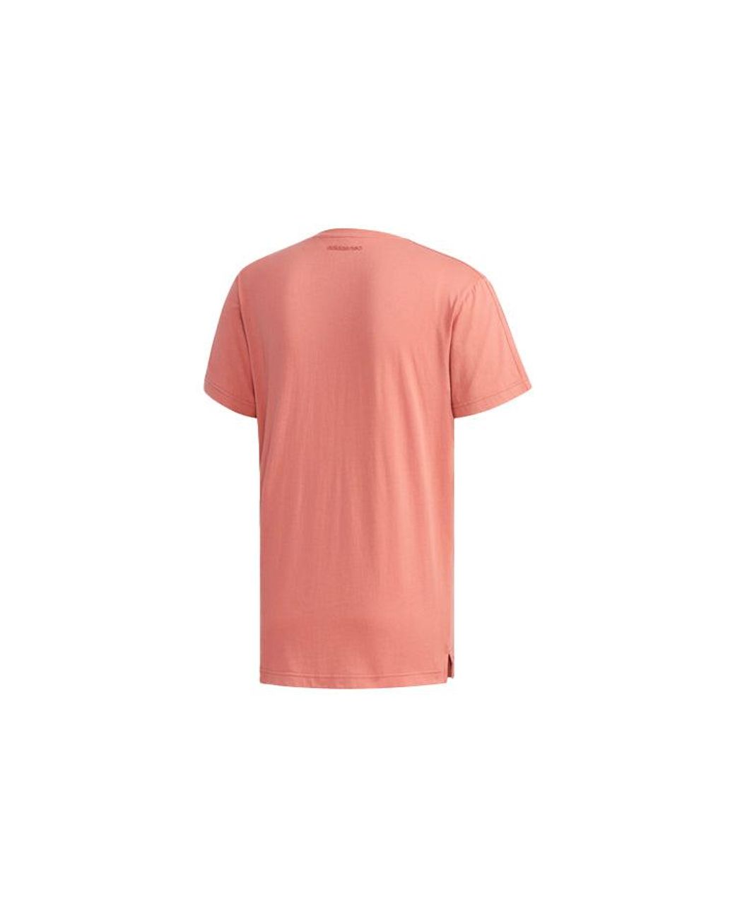 Adidas Pink Neo Casual Ribbed Round Neck Printing Short Sleeve for men