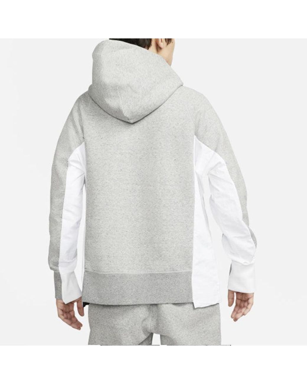 Nike Gray X Sacai Logo Hoodie Asia Sizing for men