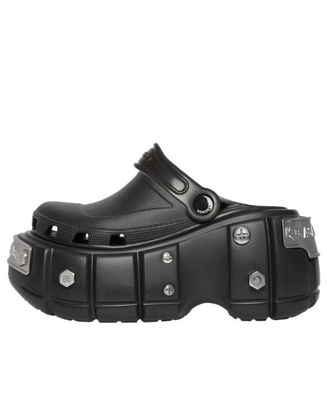 Balenciaga Black X Crocstm Platform Mules