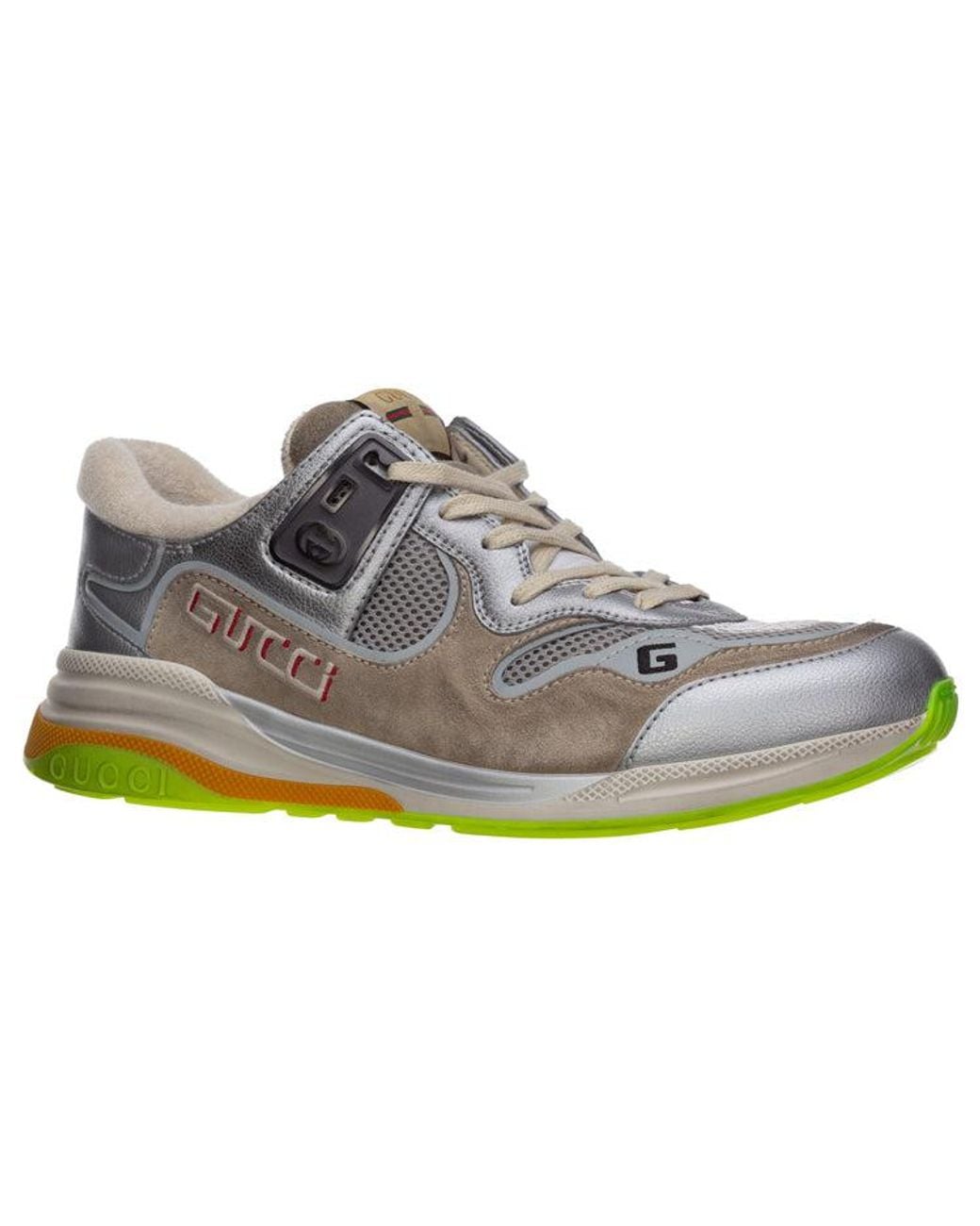 Gucci Gray Silver Ultrapace Sneakers for men