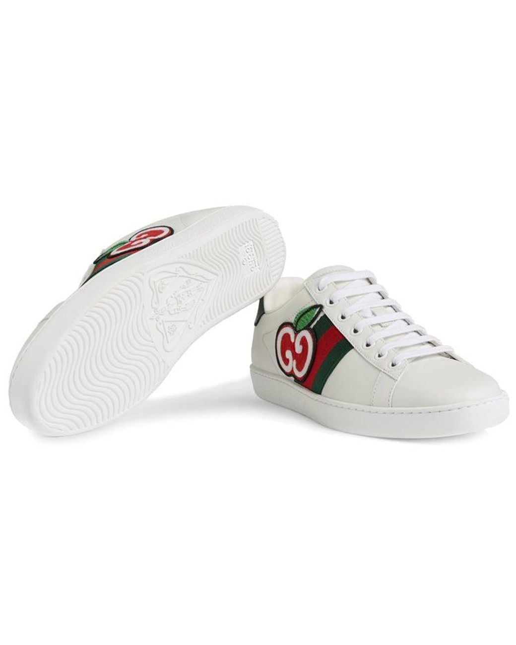 Gucci Red (Wmns) Ace Low 'Gg Apple Patch