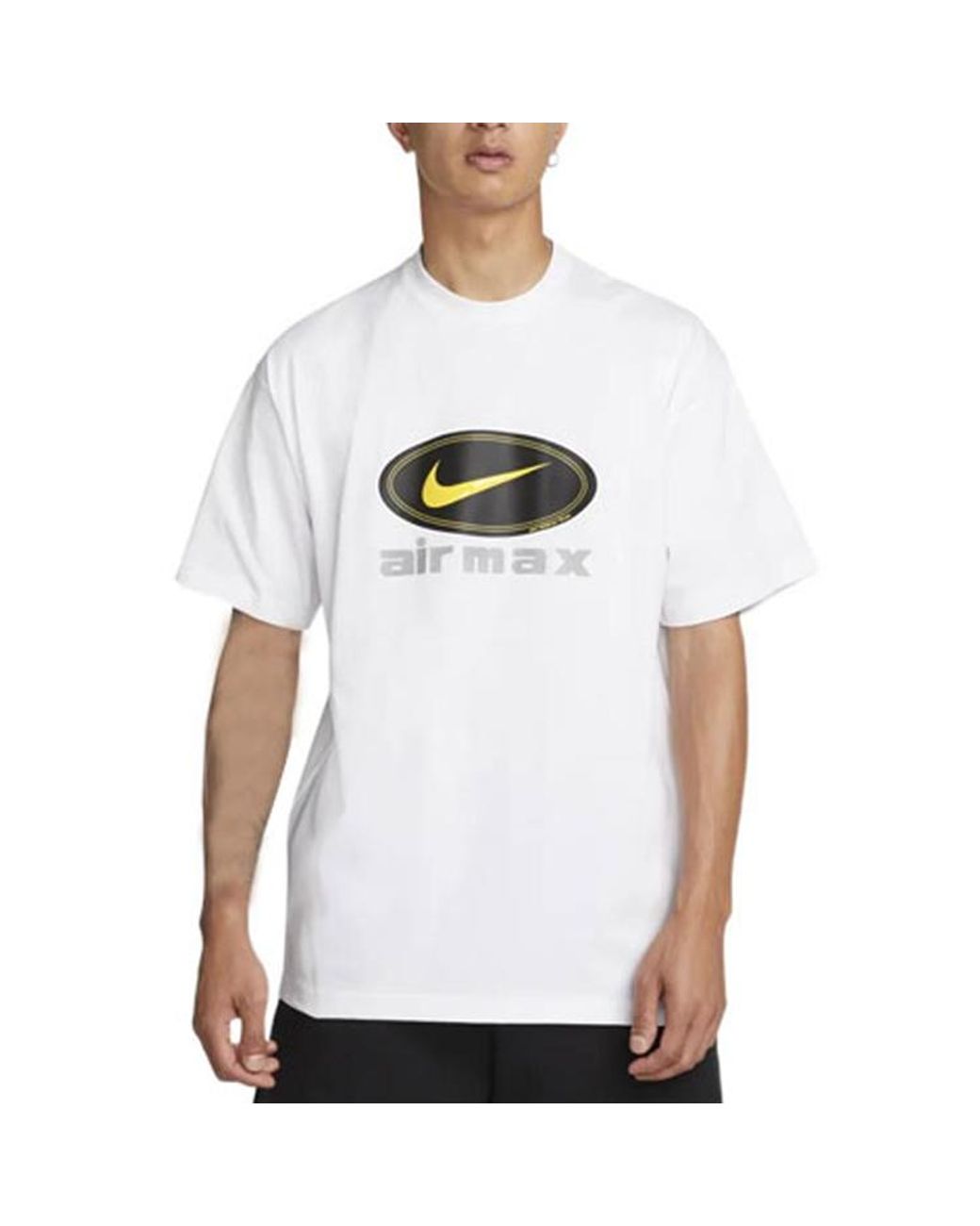 Nike White Logo Alphabet Printing Breathable Round Neck Short Sleeve T-Shirt for men