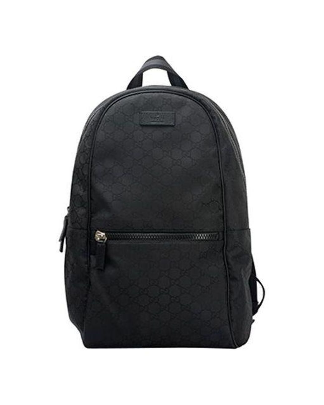 Gucci Logo Leather Logo Nylon Large Capacity Schoolbag Backpack Black for  Men | Lyst