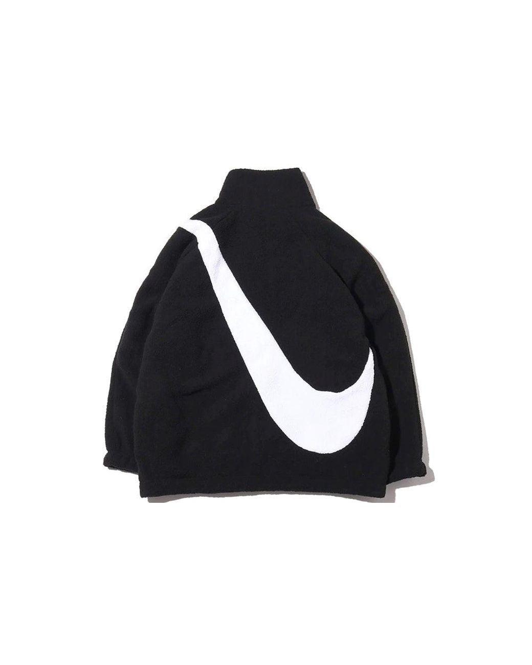 Nike Black (Wmns) Big Swoosh Large Logo Lamb's Wool Reversible Jacket Us Edition