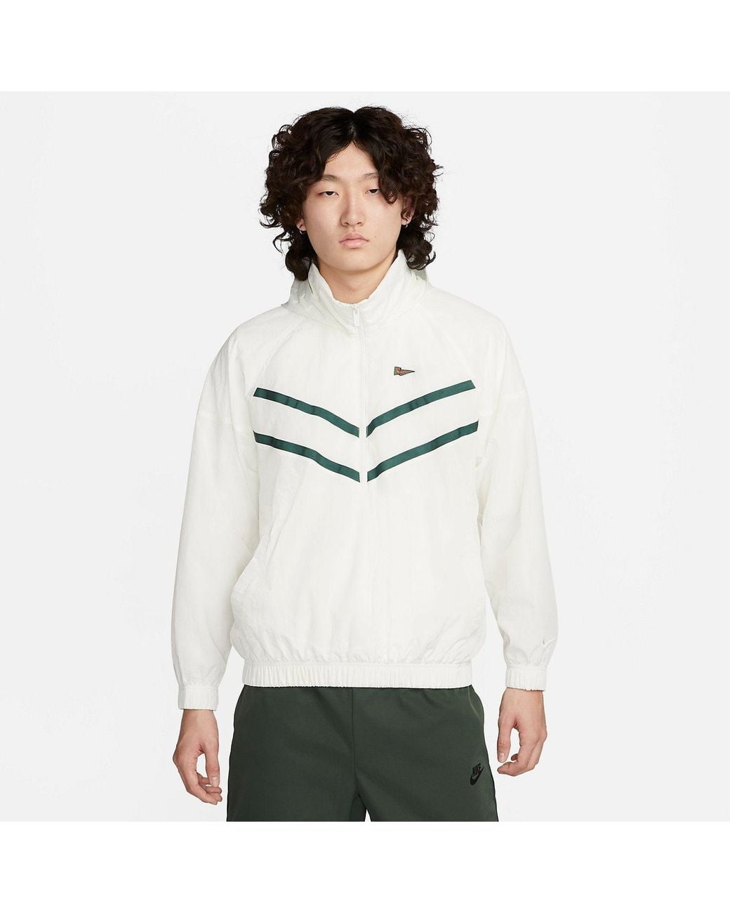Nike White Sportswear Wind Runner 1/2 Half Zip Top 'Sail Noble' for men
