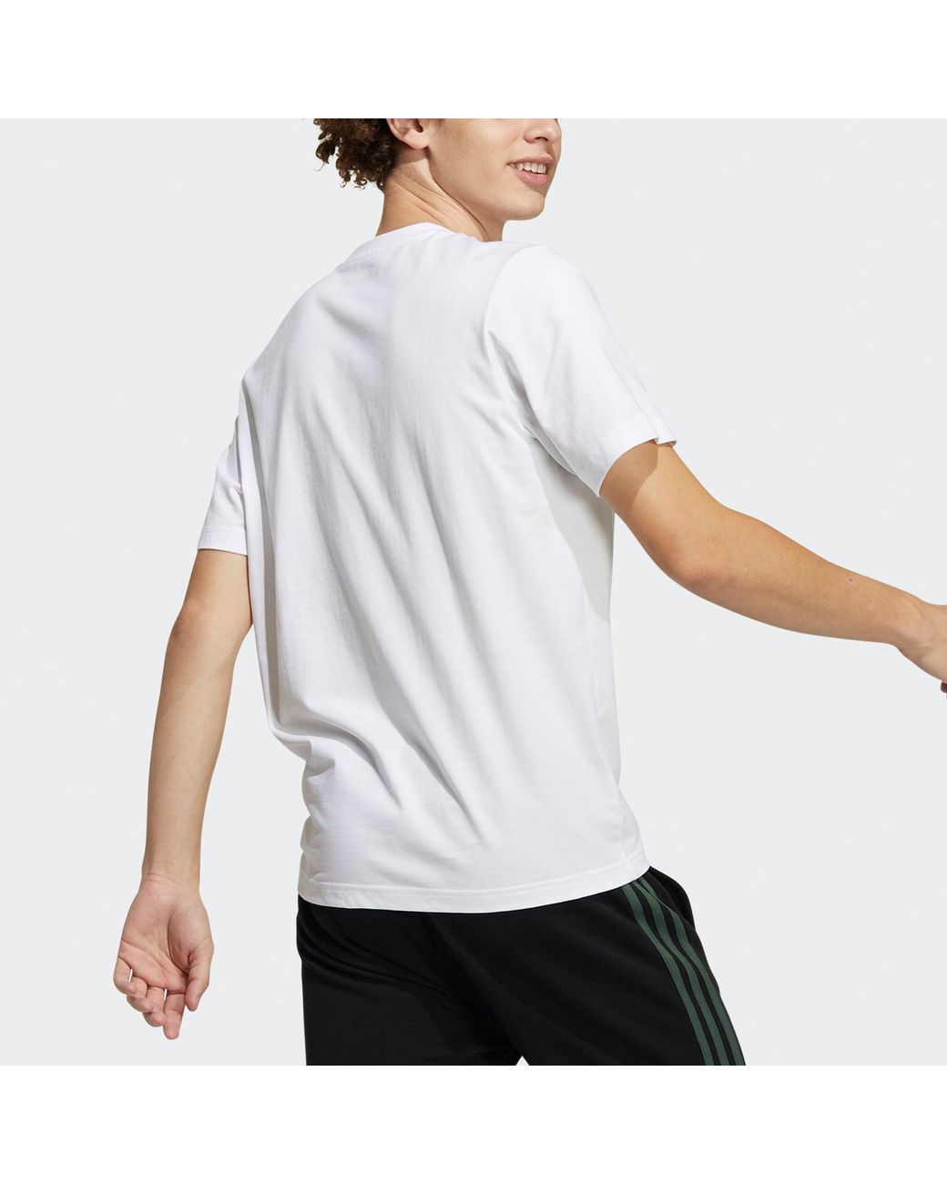 Adidas White Neo M Ssfv5 Tee1 Funny Printing Logo Sports Cotton Round Neck Short Sleeve for men