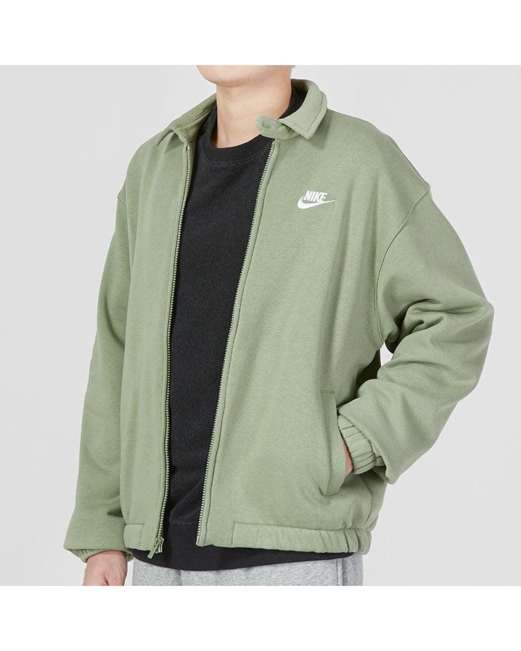 Nike Green Club Fleece Harrington Jacket for men