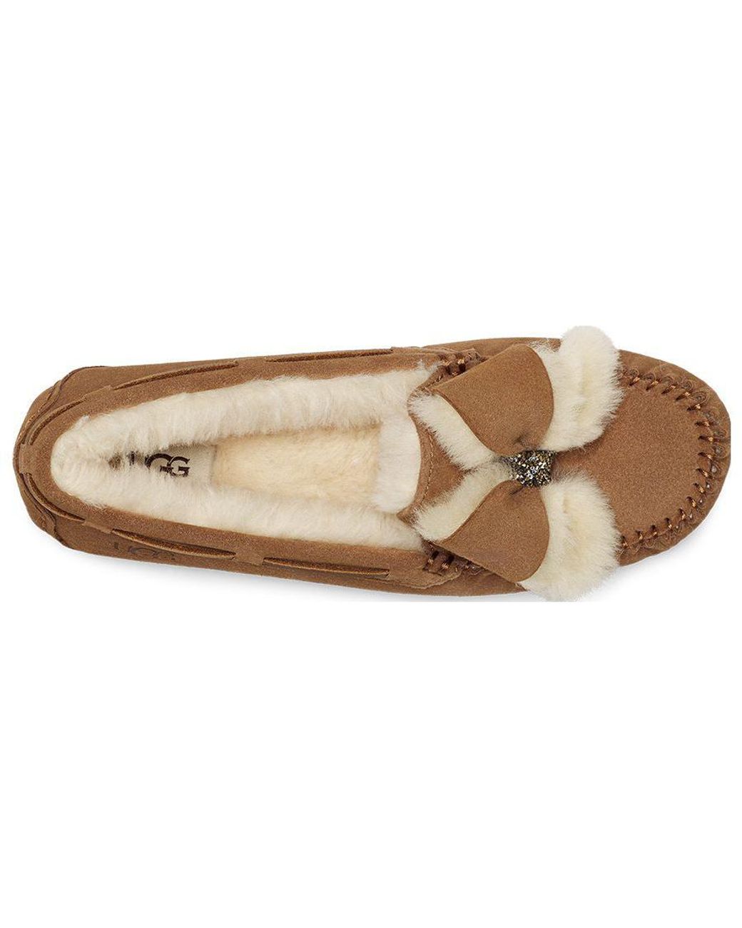 Ugg Brown (Wmns) Dakota Fur Bow 'Chestnut'