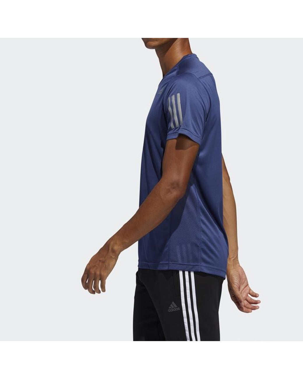 Adidas Blue Own The Run Sports Short Sleeve Tee for men