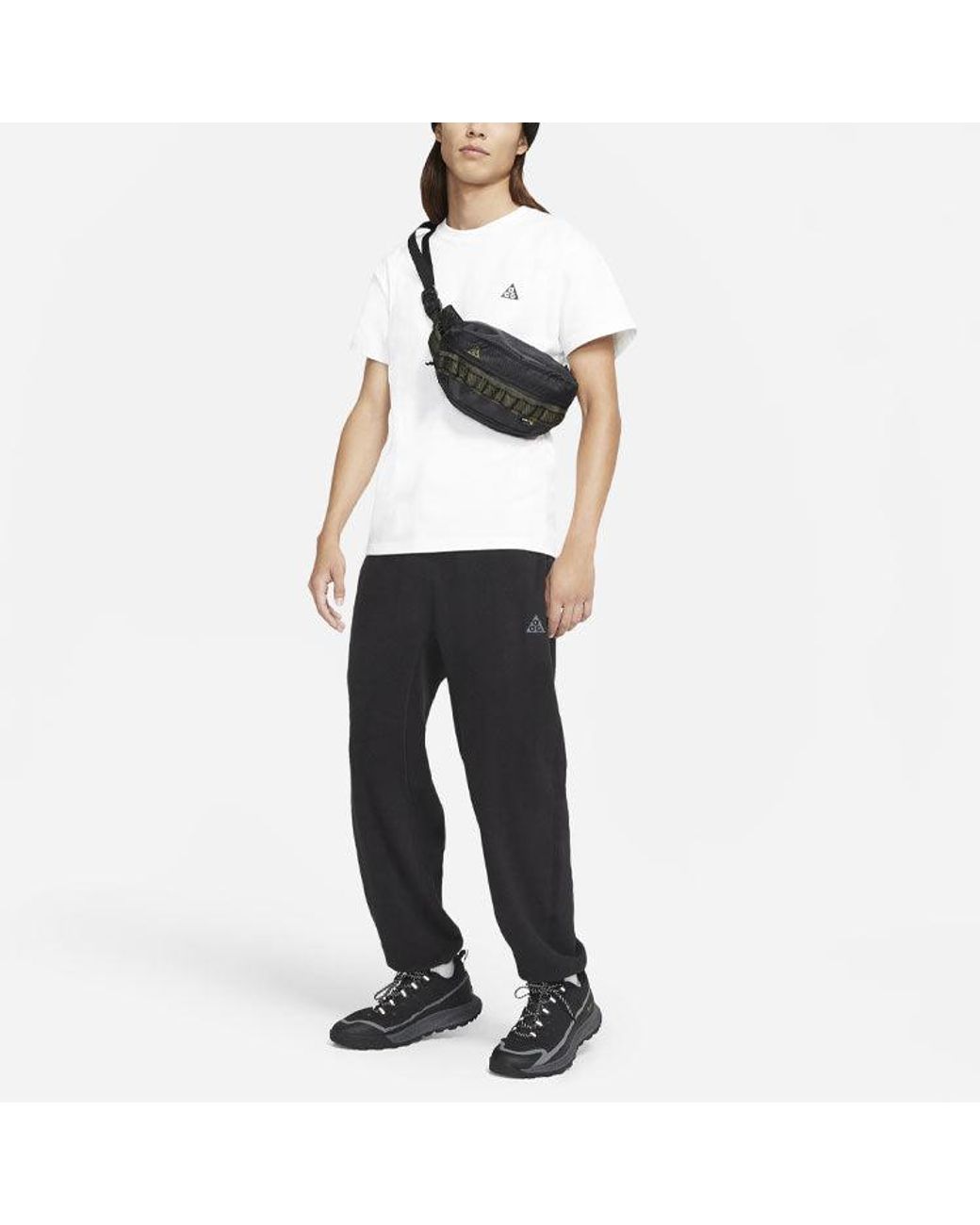 Nike Black Acg Polartec 'Wolf Tree' Casual Loose Running Pants for men