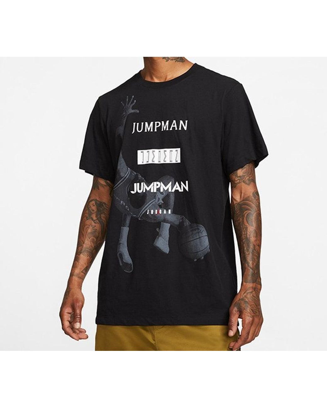 Nike Black Basketball Printing Sports Short Sleeve for men