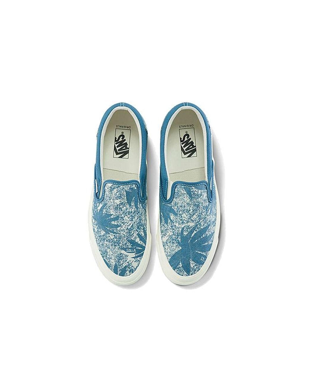 Vans Blue Og Classic Slip-On Lx 'Palm Acid Wash Summer Leaf for men
