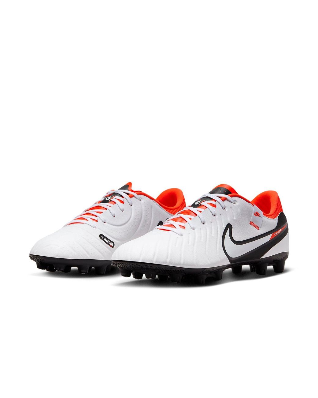 Nike White Tiempo Legend 10 Pro Hg Low-Top Bright Crimson' Dv4332-100 for men