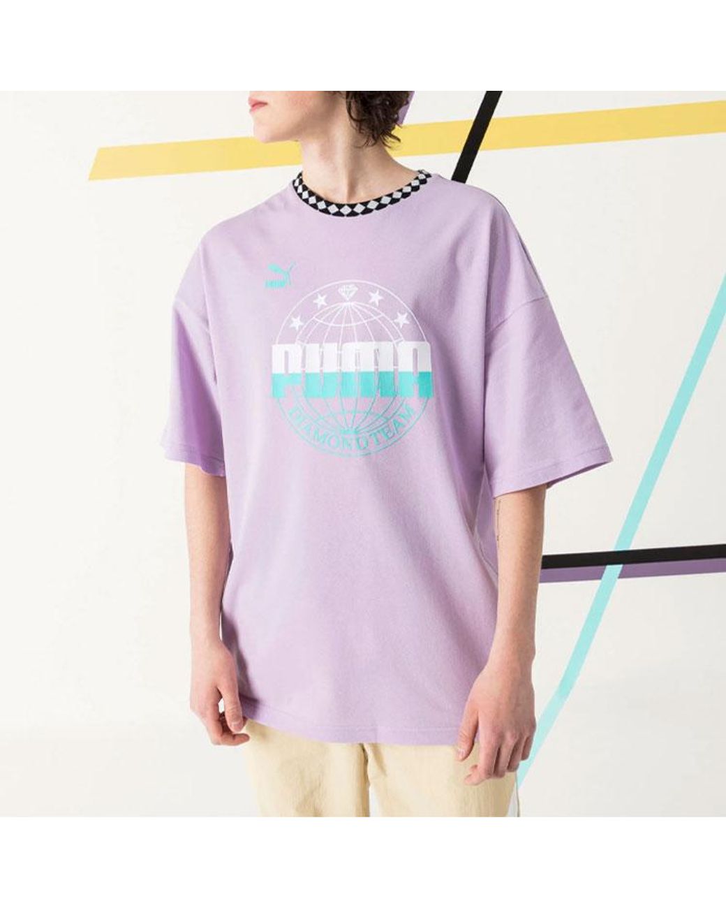 PUMA Purple X Diamond Oversize Tee for men