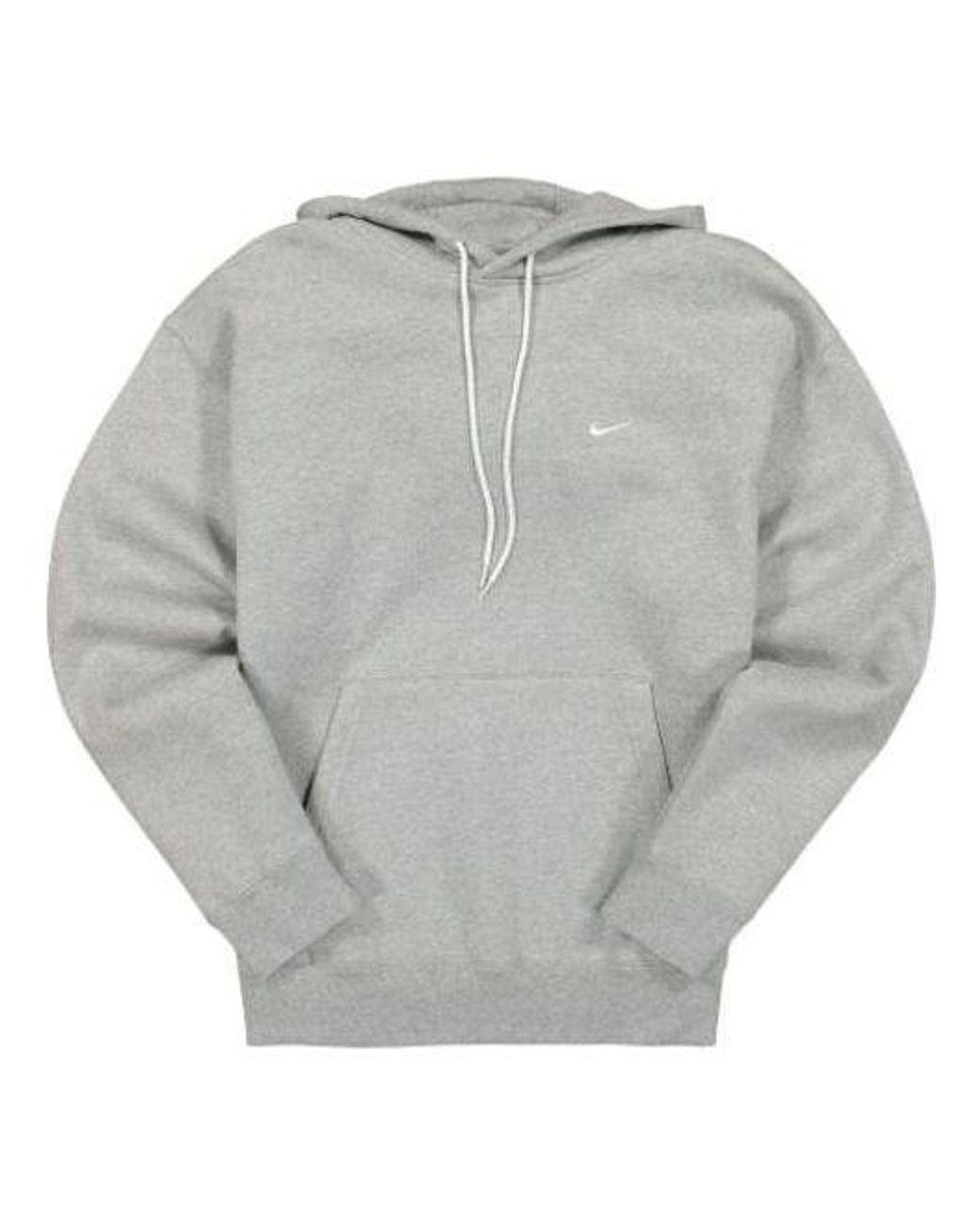 Nike Gray Small Logo Loose Long Sleeves Pullover Hooded Sports for men