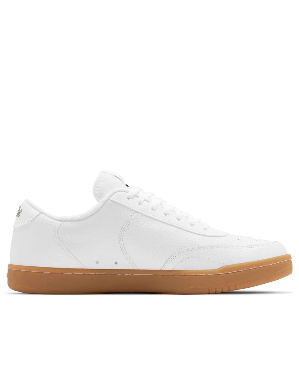 nike court vintage premium leather trainers in white
