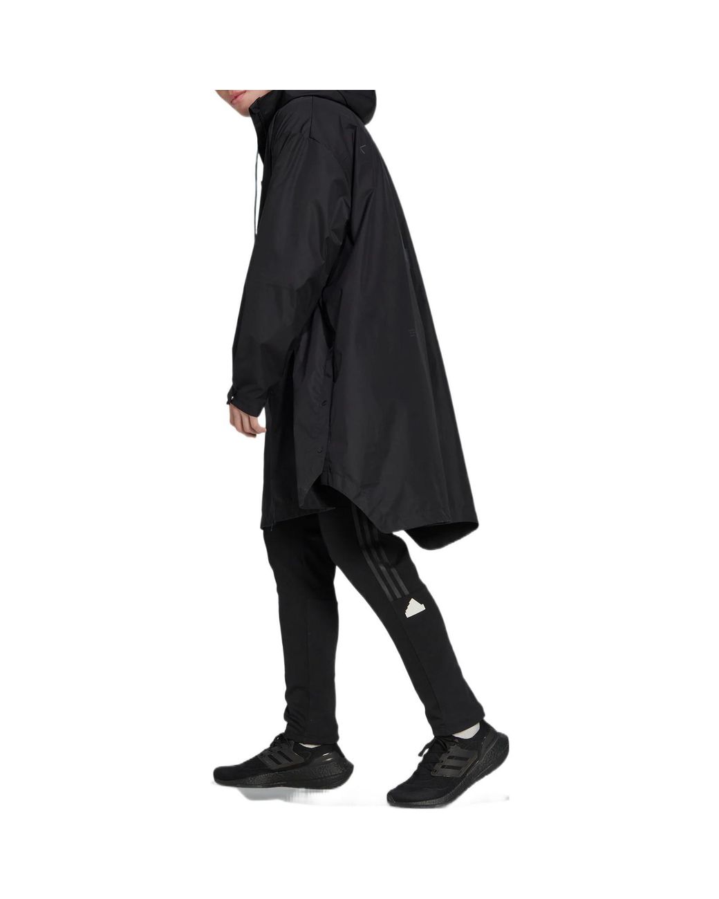 Adidas Black Logo Solid Color Hooded Jacket Windbreaker for men
