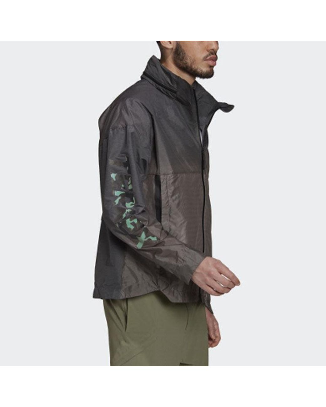 Adidas Gray Windproof Waterproof Casual Sports Hooded Jacket for men