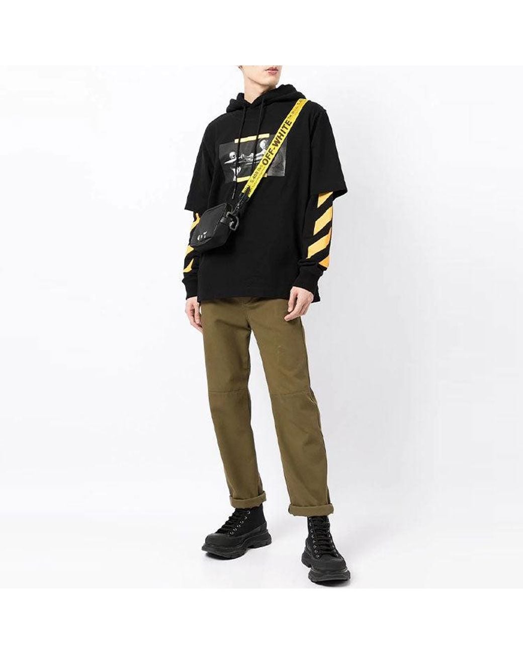 Off-White c/o Virgil Abloh Black Fw21 Caravaggio Painting Pattern Loose Fit for men