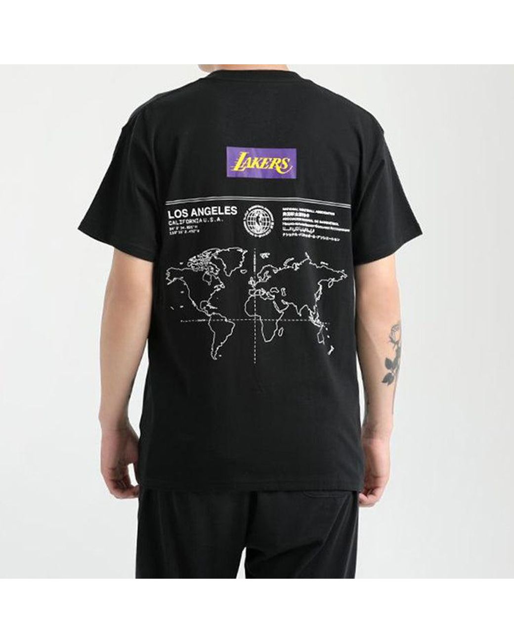 Nike Black Nba Courtside Los Angeles Lakers Short Sleeve Training for men