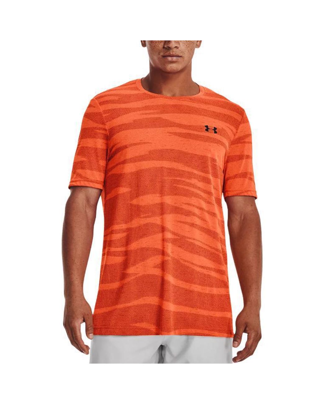 Under Armour Orange Seamless Wave T-Shirt for men