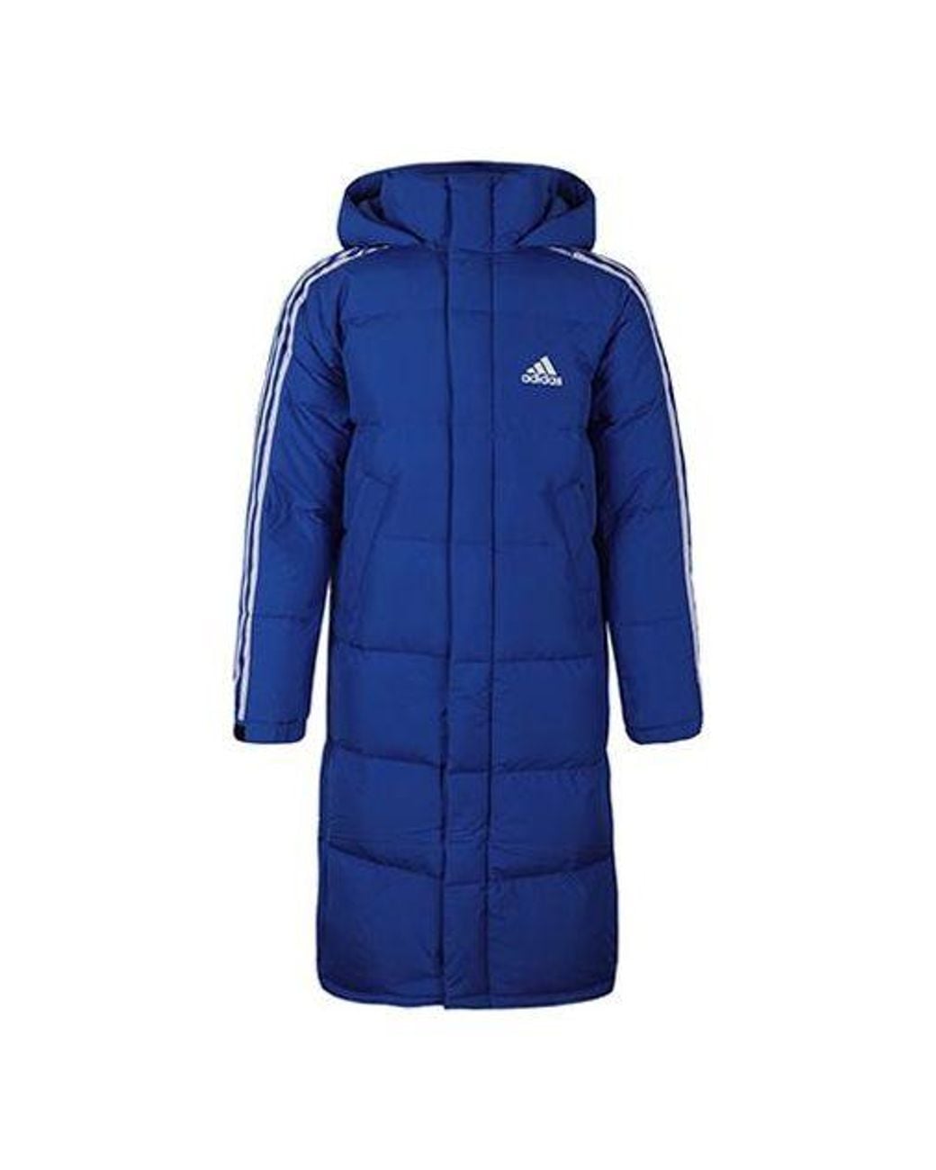 Adidas Blue 3St Long Parka Windproof Stay Warm Hooded Down Jacket for men