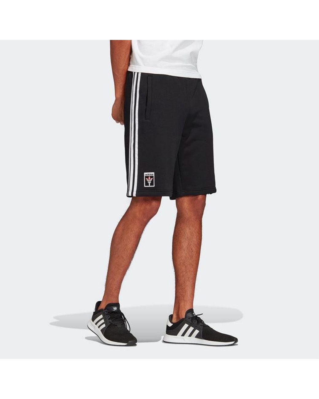 Adidas Black Originals Classic Side Stripe Casual Sports Shorts for men