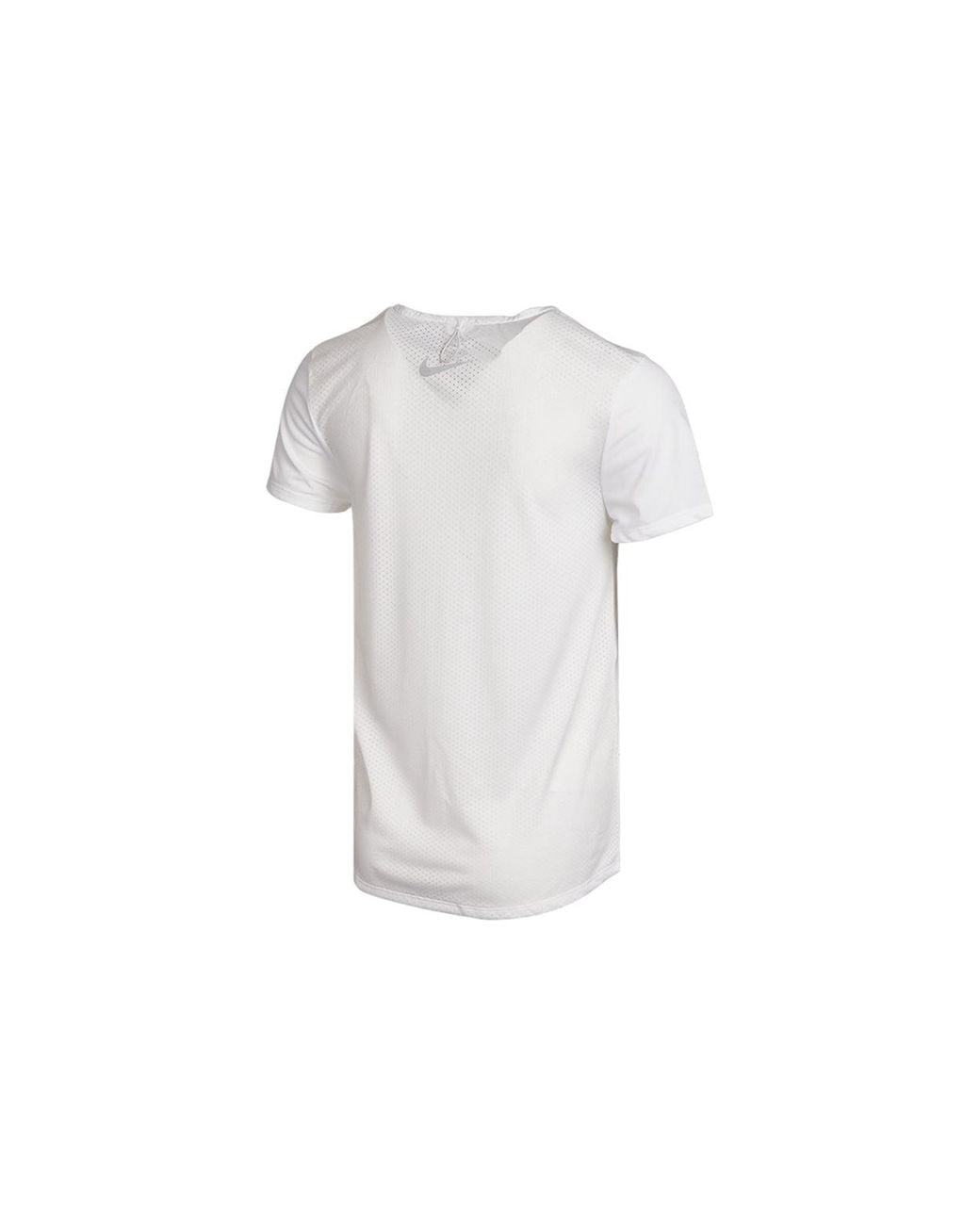 Nike White (Wmns) Dri-Fit Reflective Logo Printing Quick Dry Breathable Sports Short Sleeve T-Shirt
