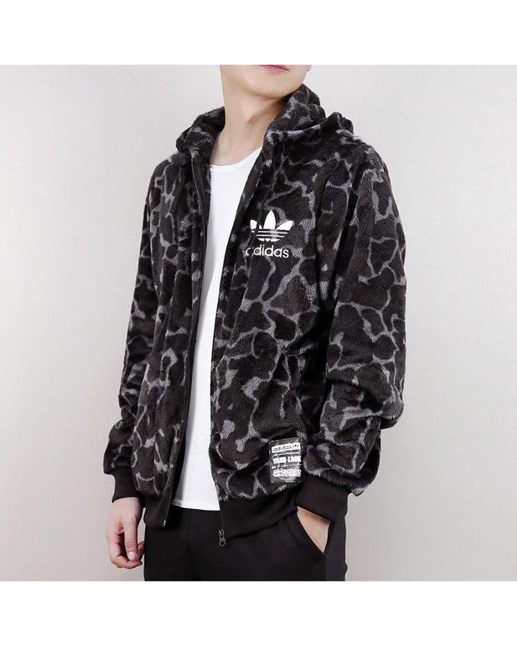 Adidas Black Originals Camouflage Stay Warm Hooded Jacket for men