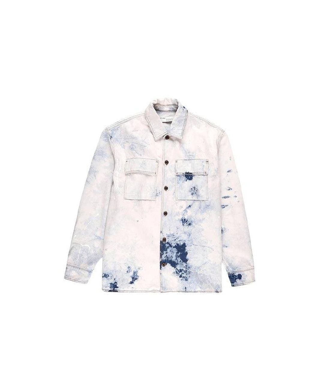 Off-White c/o Virgil Abloh White Colour Colour Rendering Ink Lapel Loose Denim Jacket for men