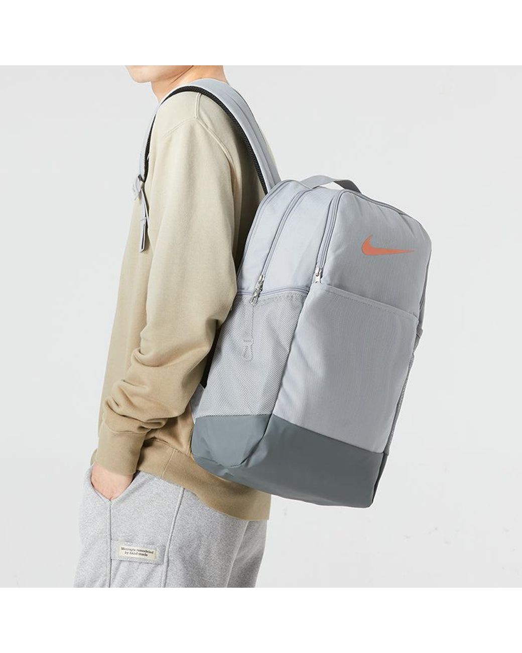 Nike Gray Brasilia 9.5 24L Backpack for men