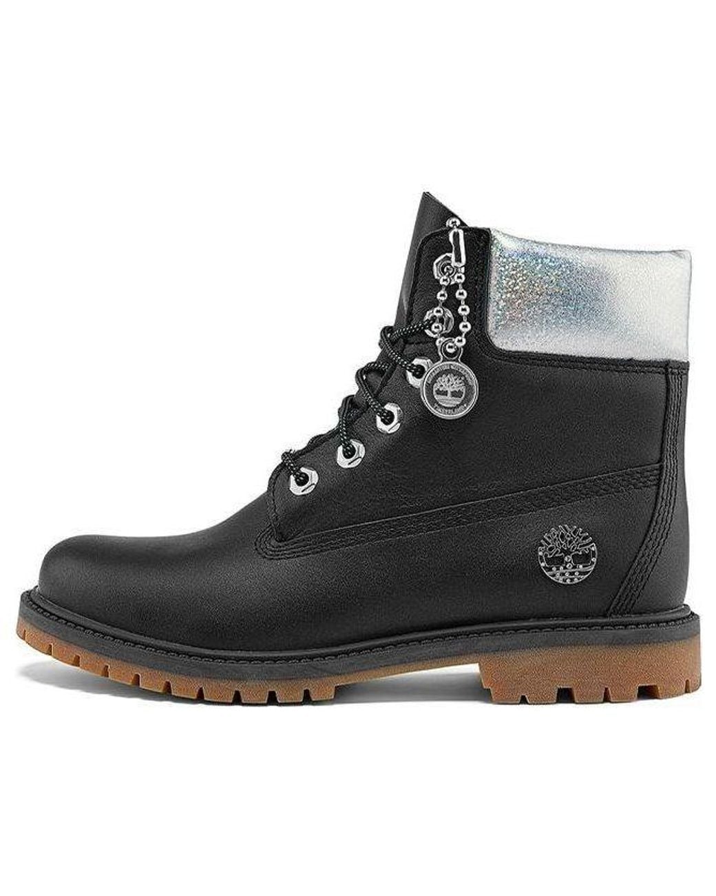 Timberland Black (Wmns) Heritage 6 Inch Waterproof Boots Full Grain With Collar'