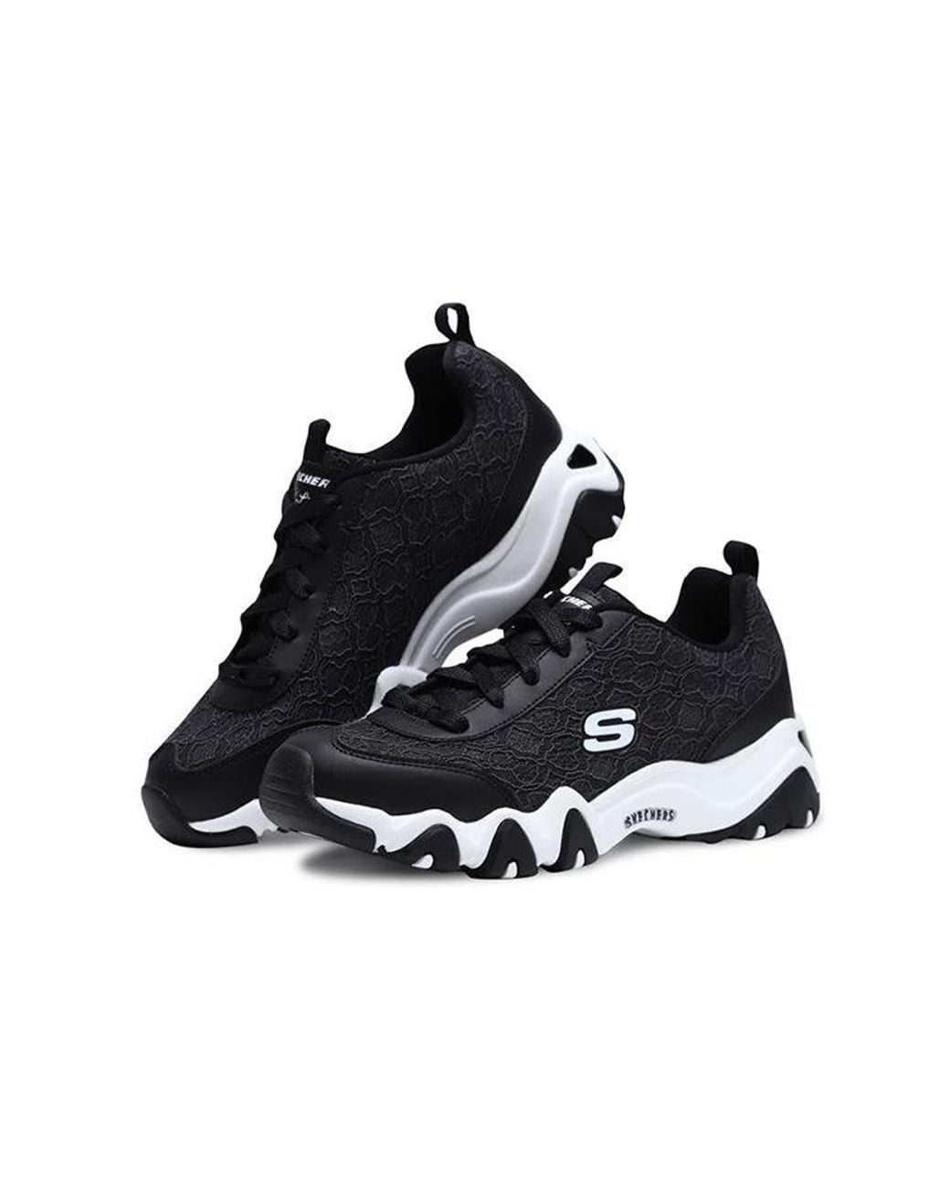 Skechers Black (Wmns) D'Lites 2.0 Running Shoes