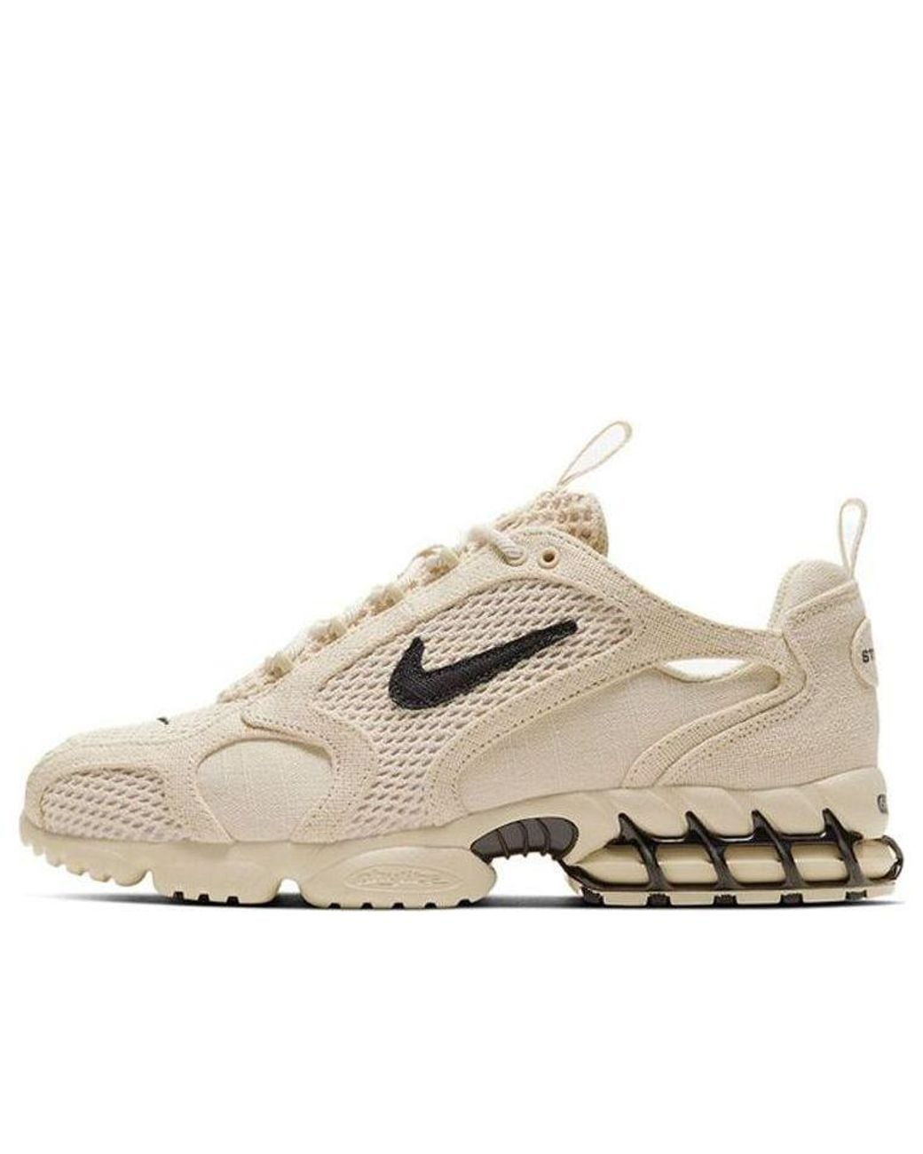 Nike White X Stussy Air Zoom Spiridon Caged 2 'Fossil' for men