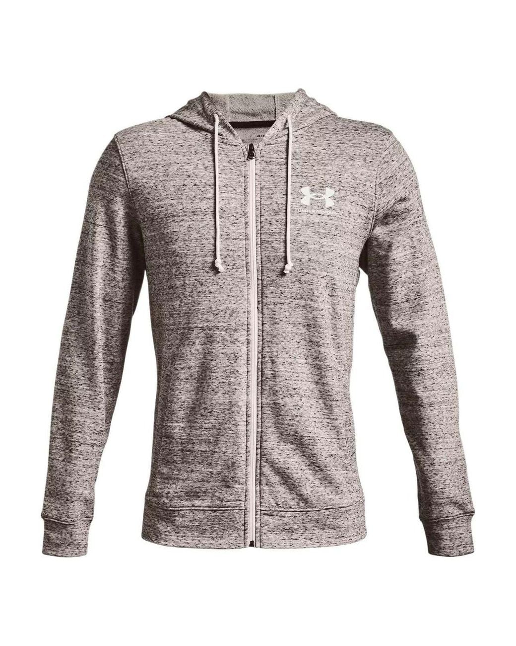 Under Armour Brown Rival Terry Hooded Jacket for men