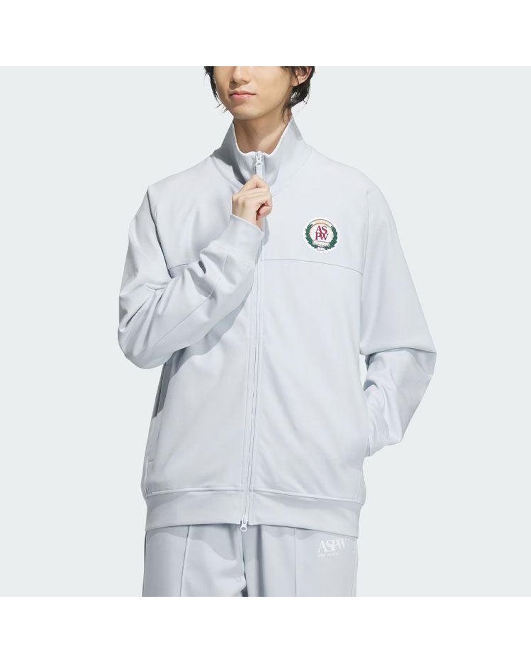Adidas Blue Verbiage Knit Jacket Asia Sizing for men
