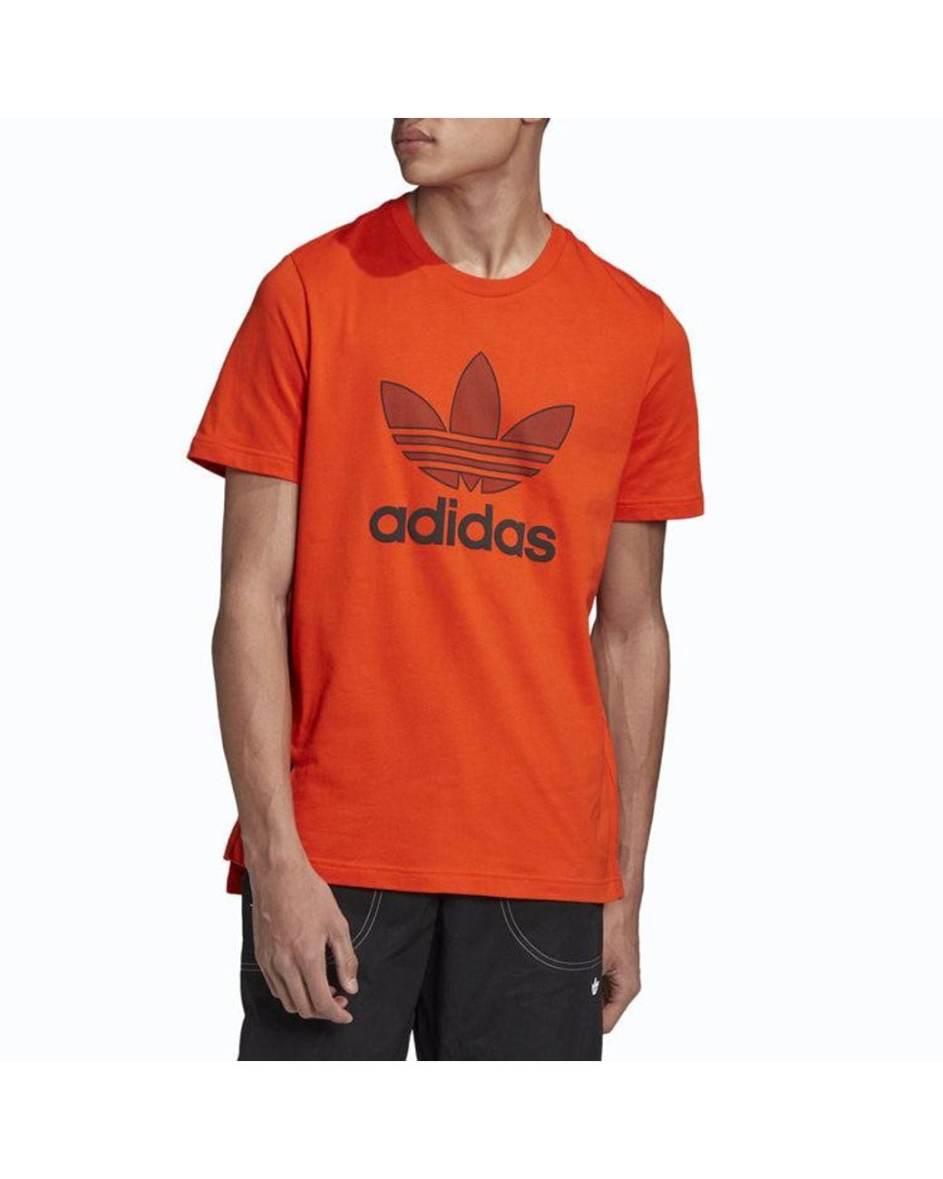 Adidas Orange Originals Sports Round Neck Short Sleeve for men