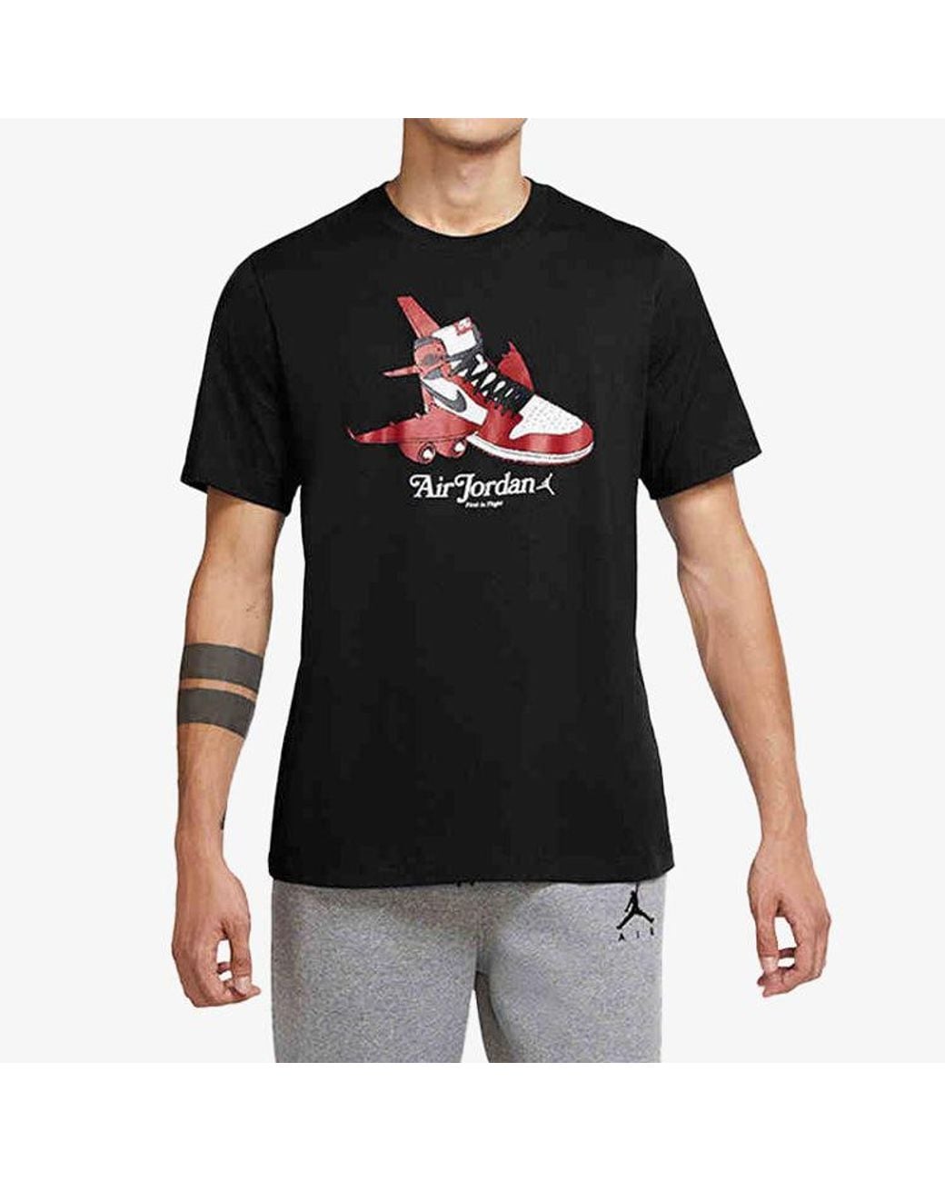 Nike Black Logo Pattern Printing Basketball Training Sports Short Sleeve T-Shirt for men