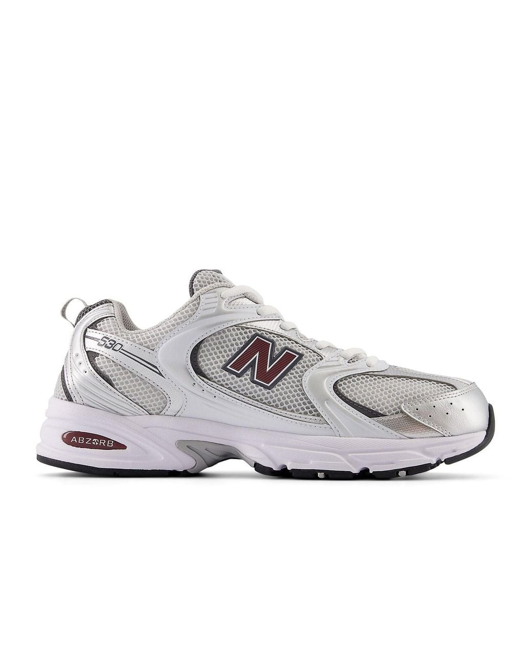 New Balance White 530 'Metallic Burgundy' for men