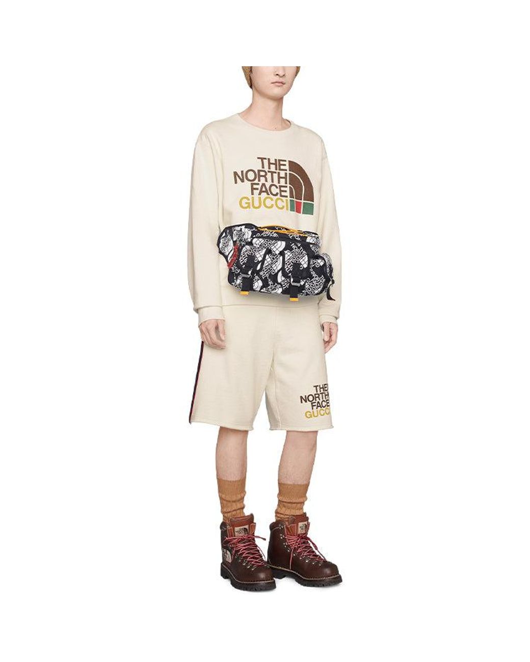 Gucci White X The North Face Cotton Sweatshirt 'Ivory' for men