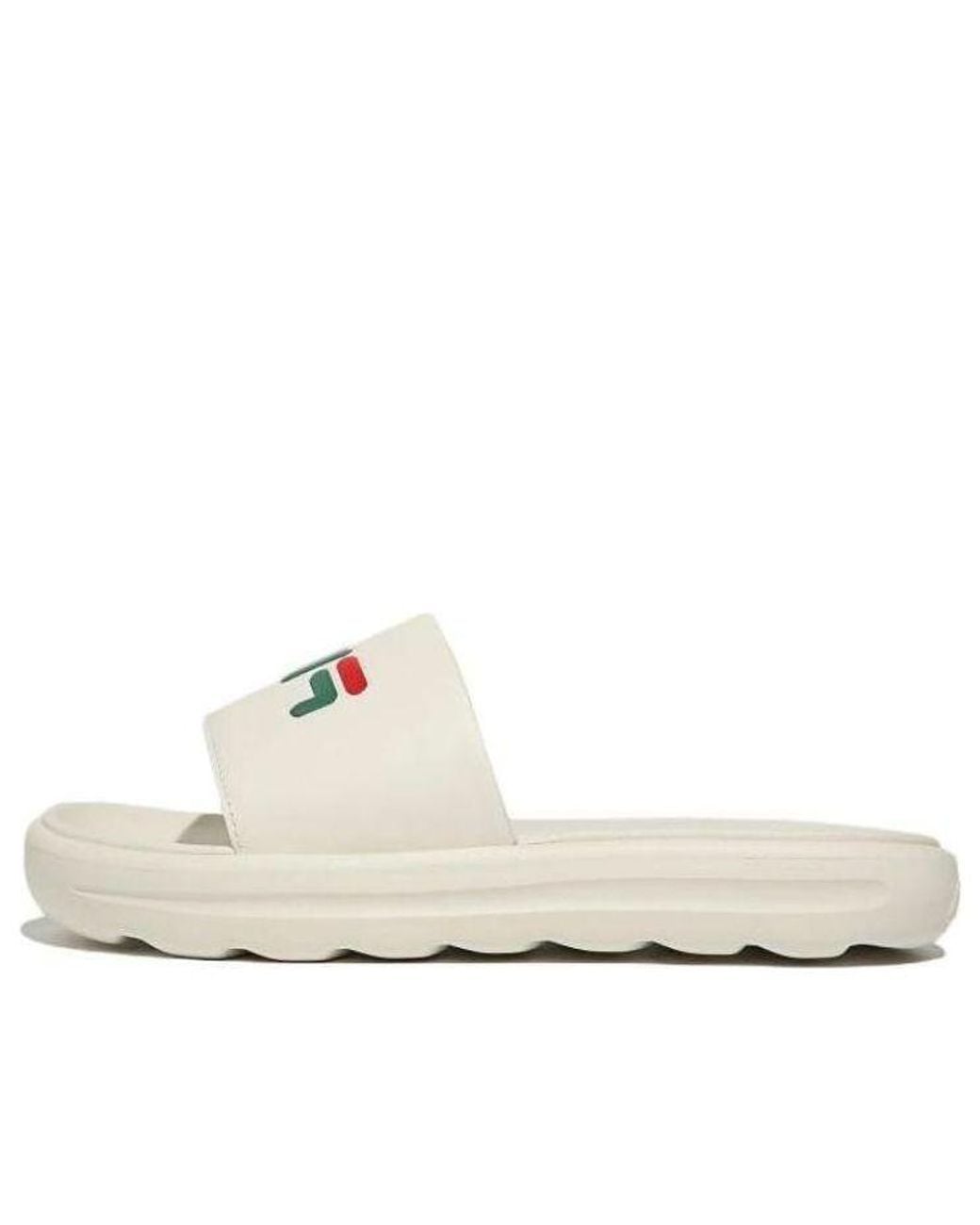 Fila White Drifter V2 Large Logo Slides for men