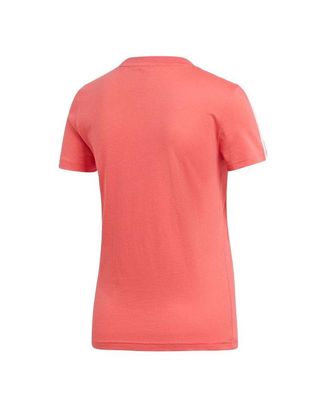 Adidas Pink (Wmns) Essentials 3-Stripes Slim T-Shirt