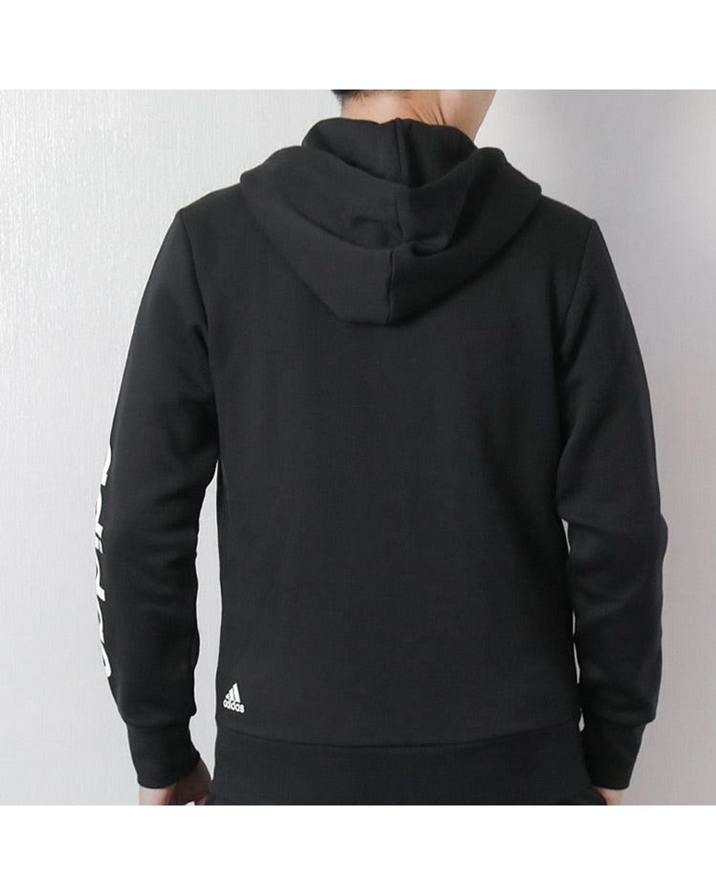 Adidas Black Zipper Knit Hooded Jacket for men