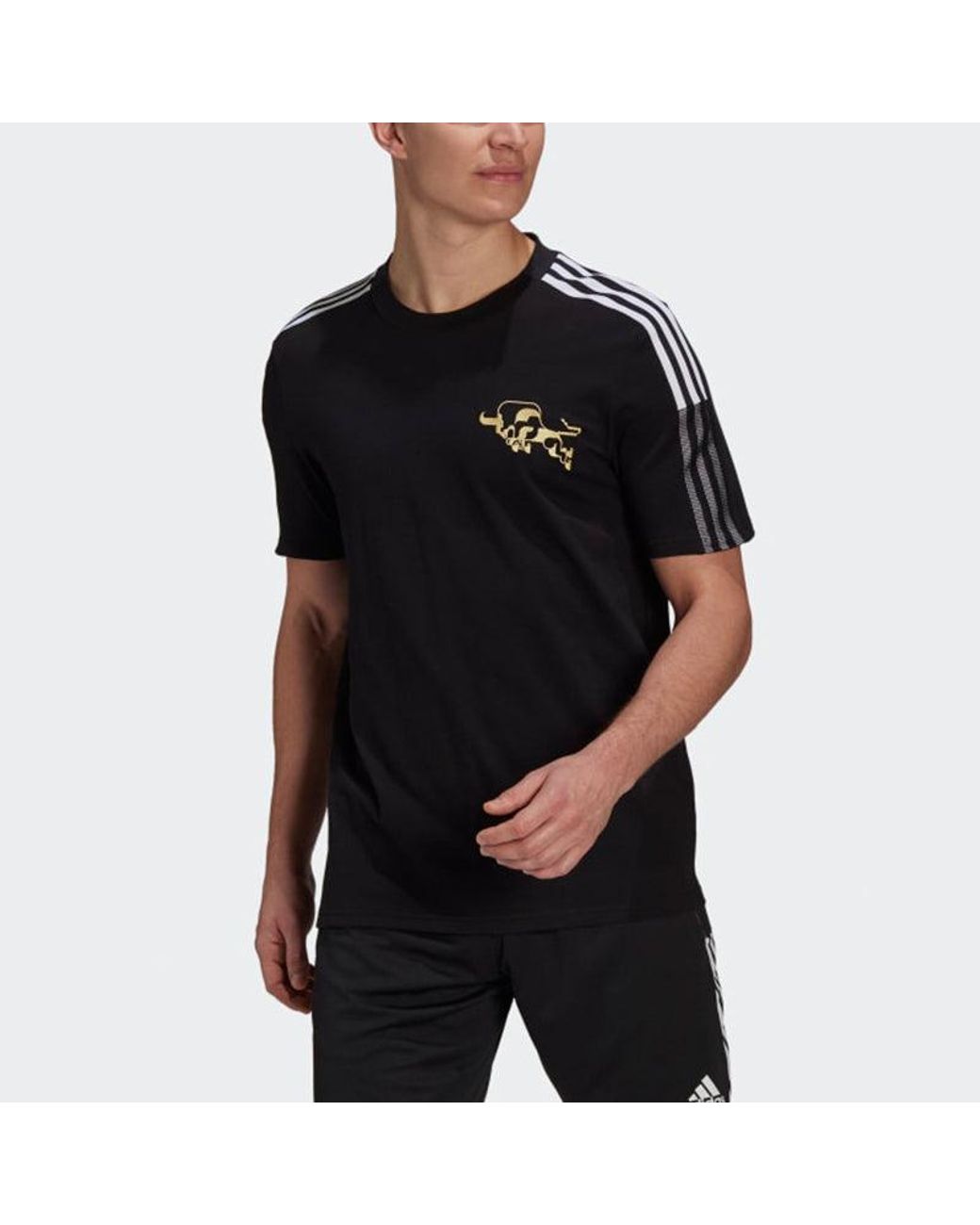 Adidas Black Mufc Cny Tee New Year's Edition Manchester United Soccer/Football Sports Short Sleeve for men