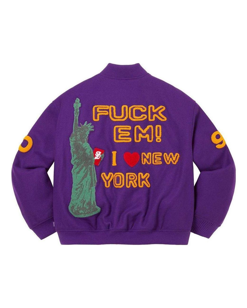 Supreme Purple Tourist Varsity Jacket for men